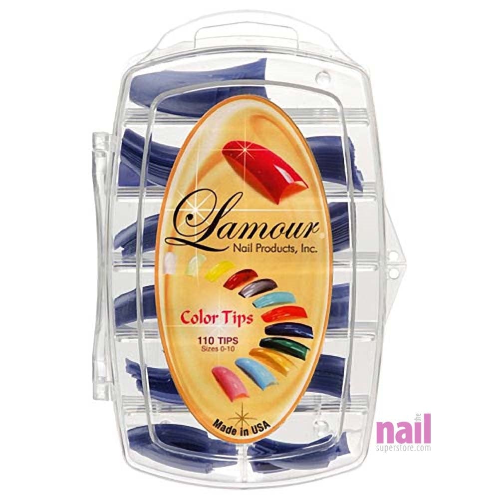 Lamour Colored Nail Tips | Blue Pearl – L15 – Box of 100 tips