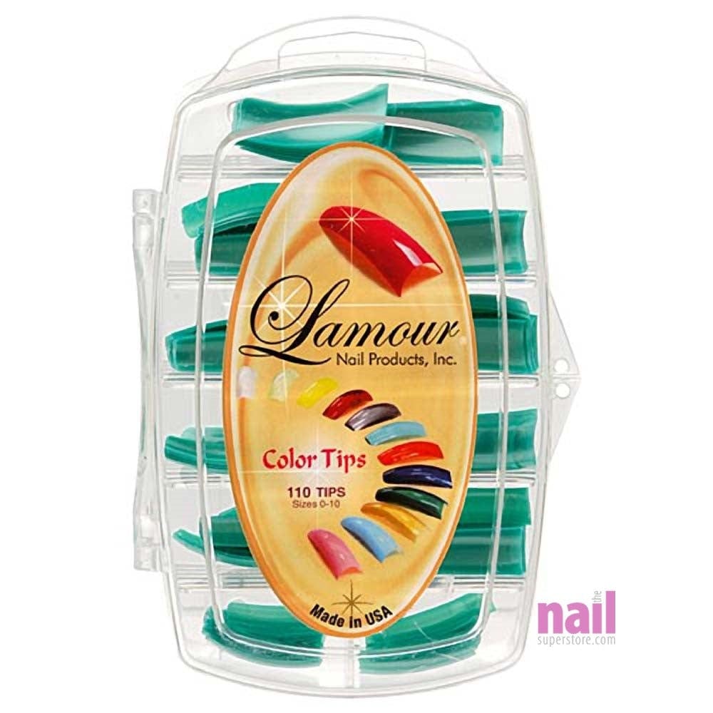 Lamour Colored Nail Tips | Green Pearl – L16 – Box of 100 tips