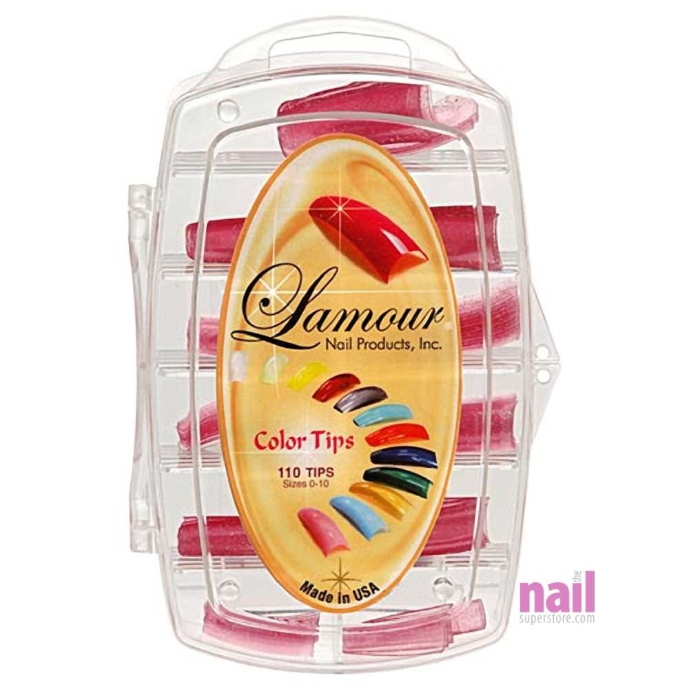 Lamour Colored Nail Tips | Glitter Pink – L23 – Box of 100 tips