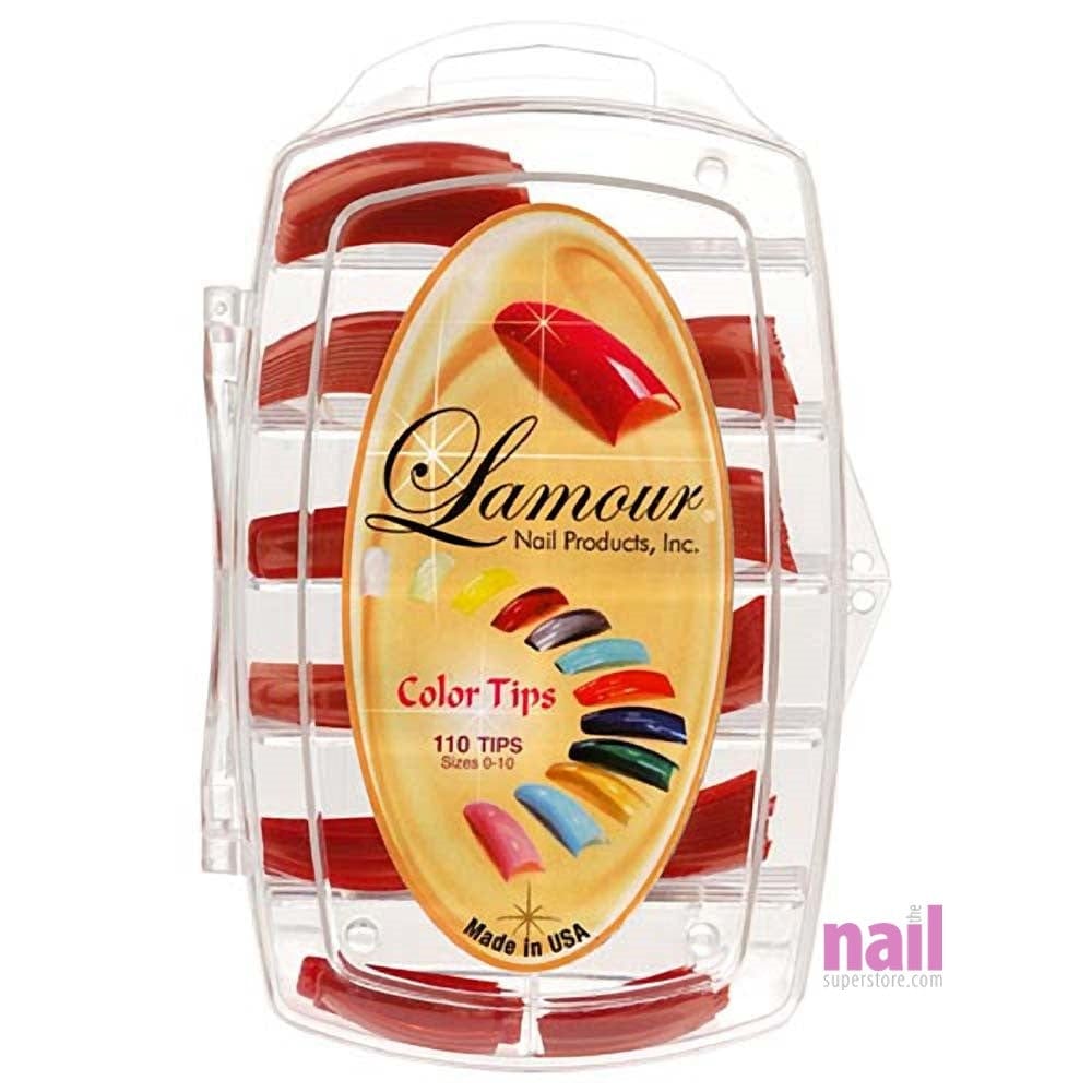 Lamour Colored Nail Tips | Red Pearl – L33 – Box of 100 tips