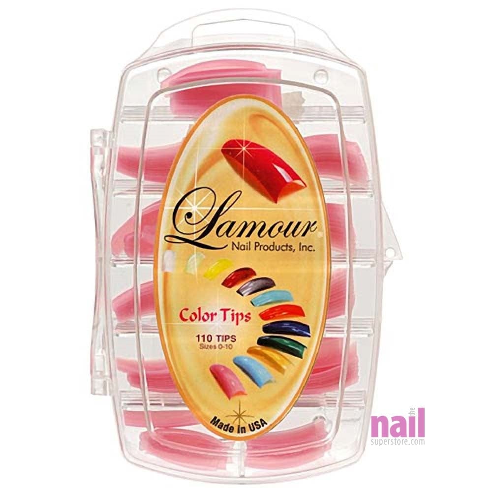 Lamour Colored Nail Tips | Glow Pink – L32 – Box of 100 tips