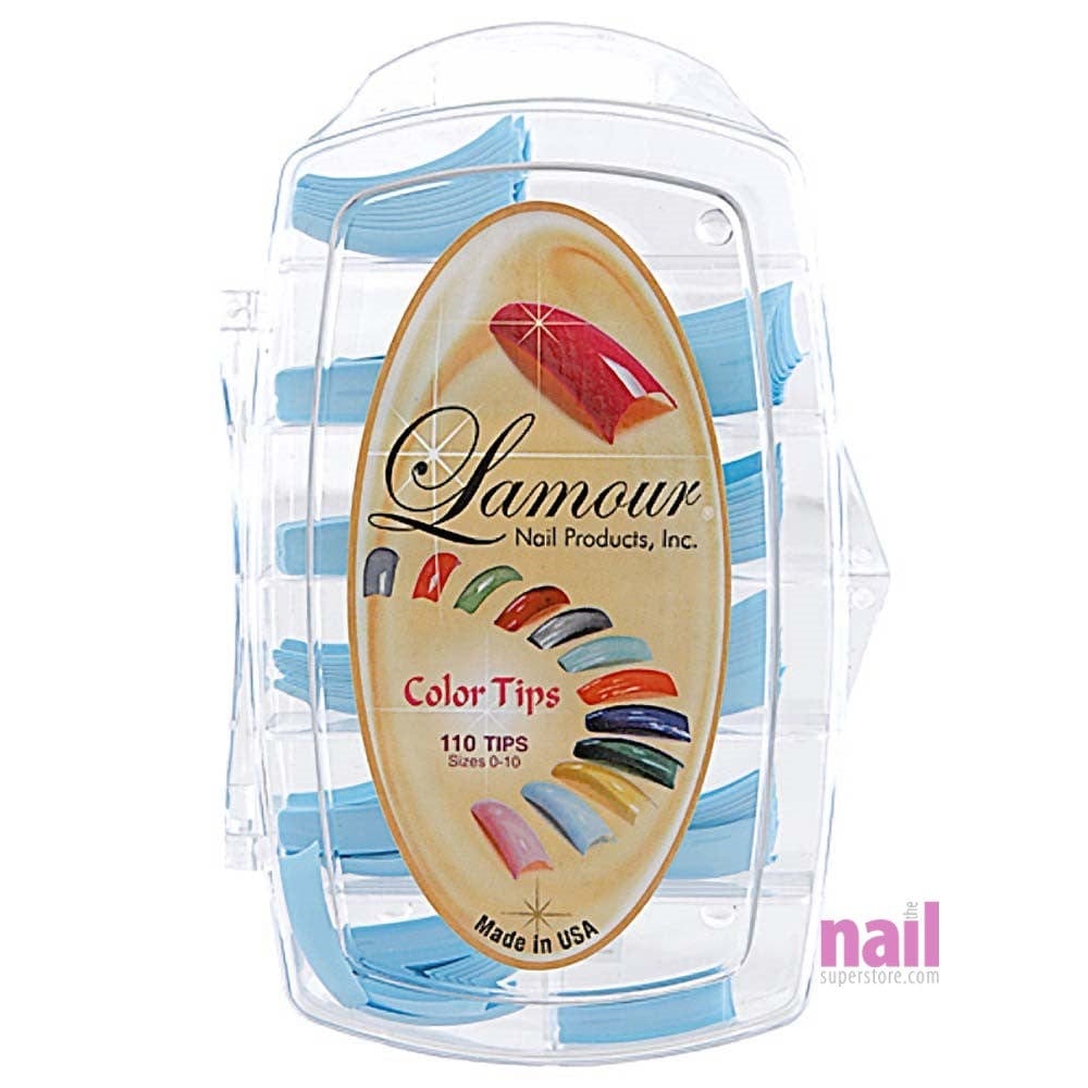 Lamour Colored Nail Tips | Blue – L01 – Box of 100 tips