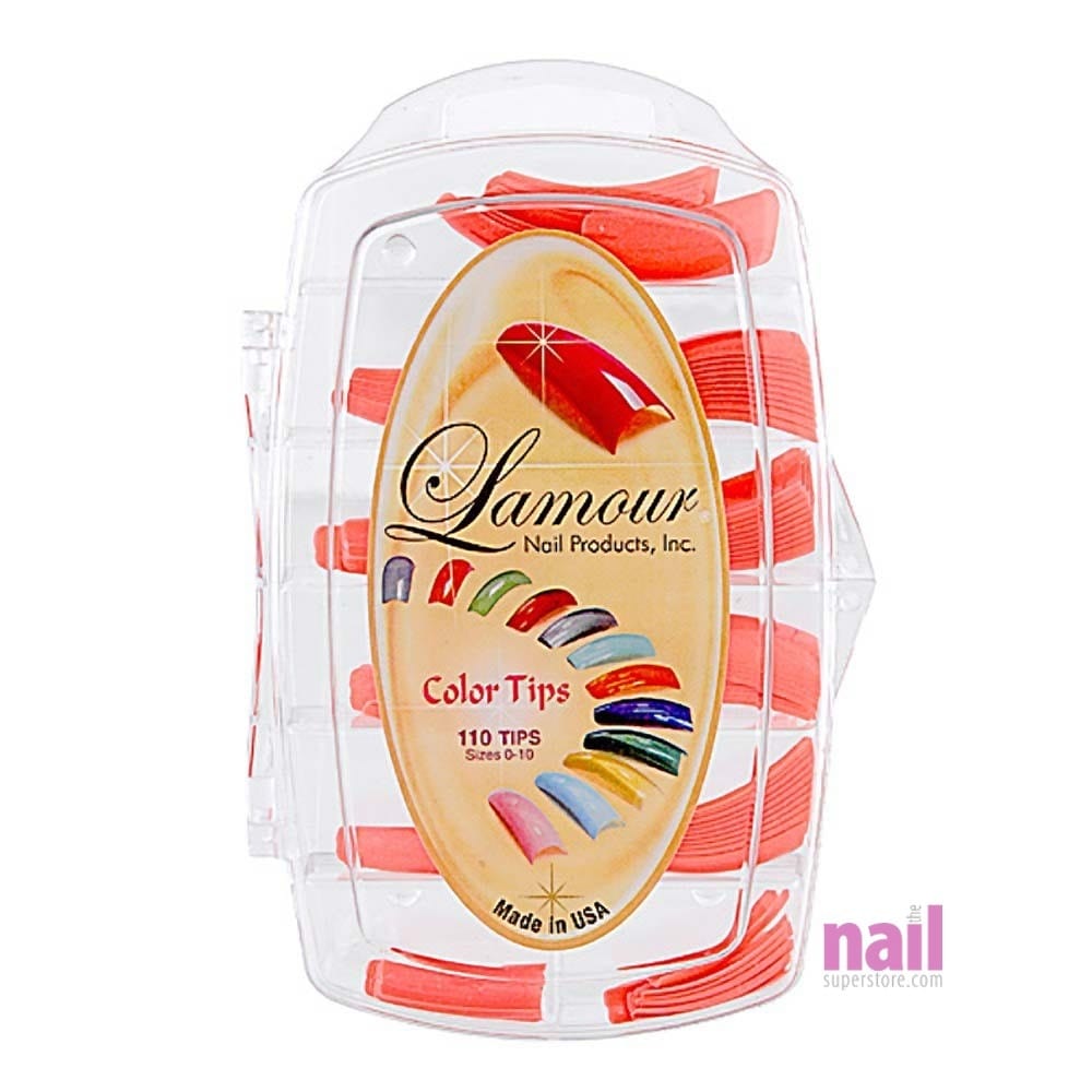 Lamour Colored Nail Tips | Metal Orange – L39 – Box of 100 tips