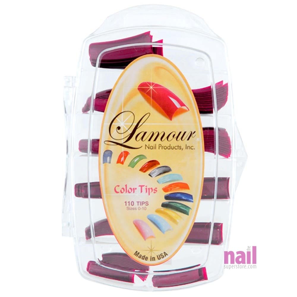 Lamour Colored Nail Tips | Cranberry – L41 – Box of 100 tips
