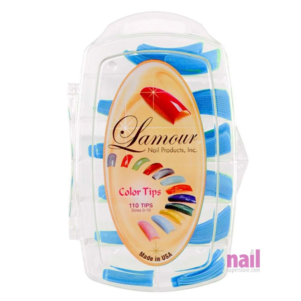 Lamour Colored Nail Tips | Carib Blue – L43 – Box of 100 tips