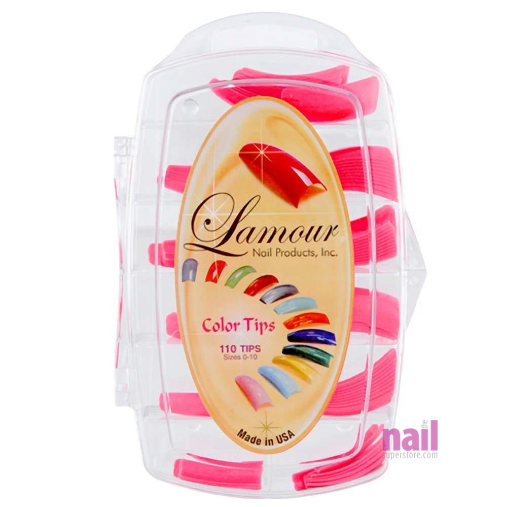 Lamour Colored Nail Tips | Sunny Red – L54 – Box of 100 tips