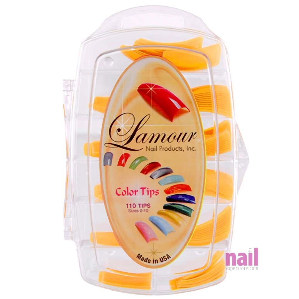 Lamour Colored Nail Tips | Brilliant Yellow – L55 – Box of 100 tips