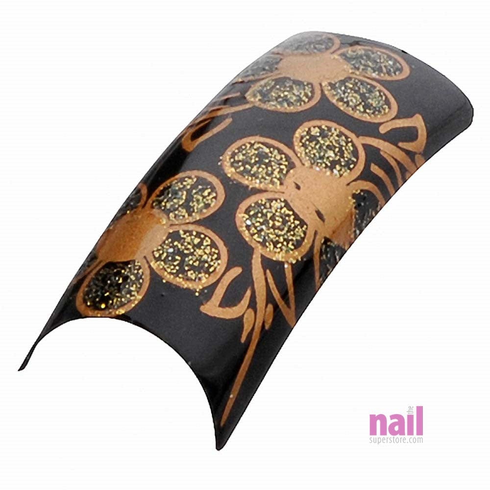 Artisan Pre Designed Nail Tips | Flower Design #05 – Pack of 100 pcs