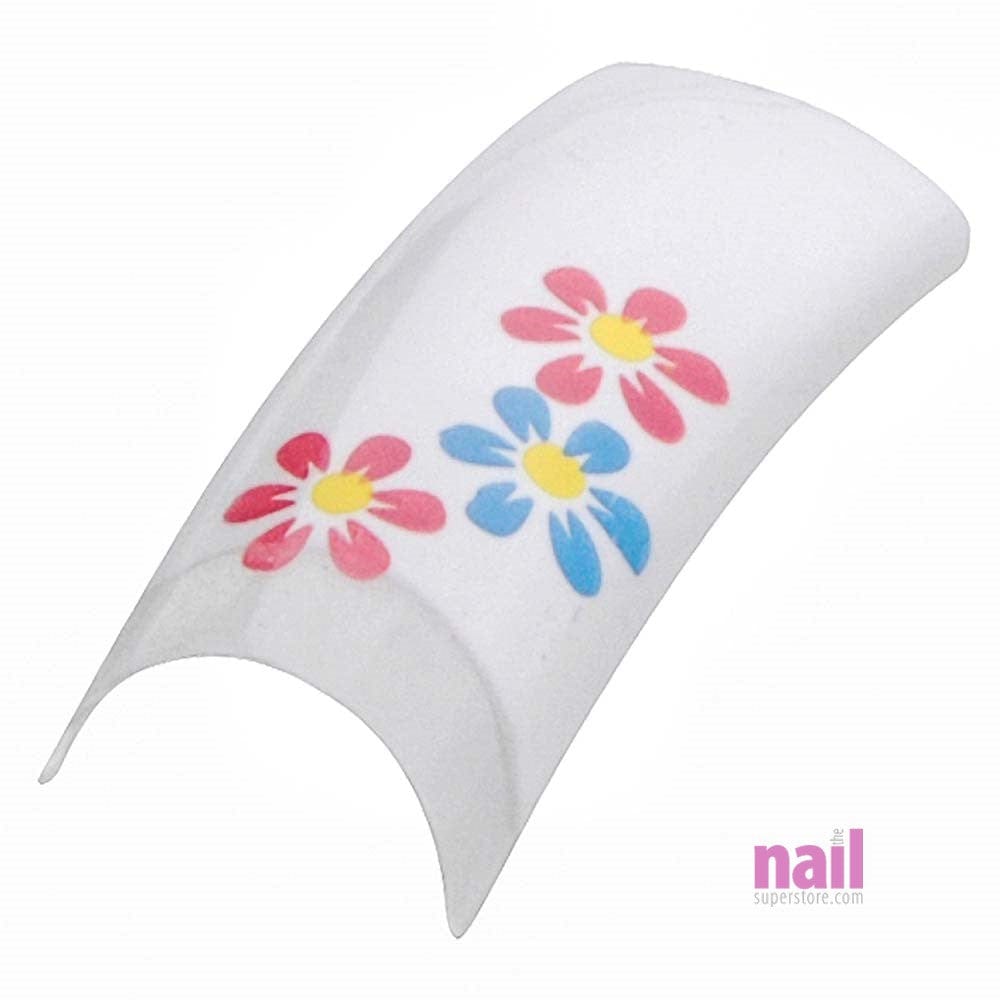 Artisan Pre Designed Nail Tips | Flower Design #06 – Pack of 100 pcs