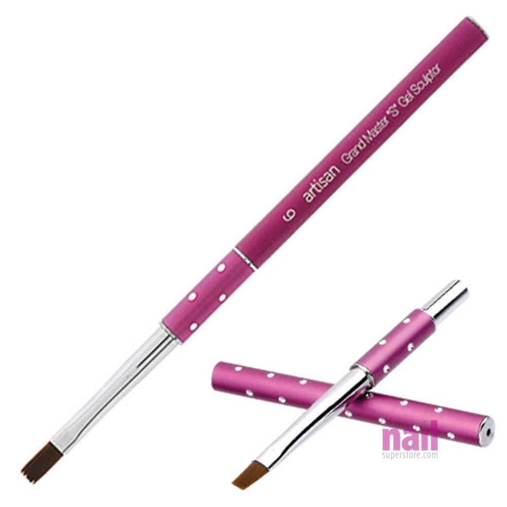 Artisan Gel Nail Brush | GrandMaster Kolinsky Series – Square – Size #6 – Each