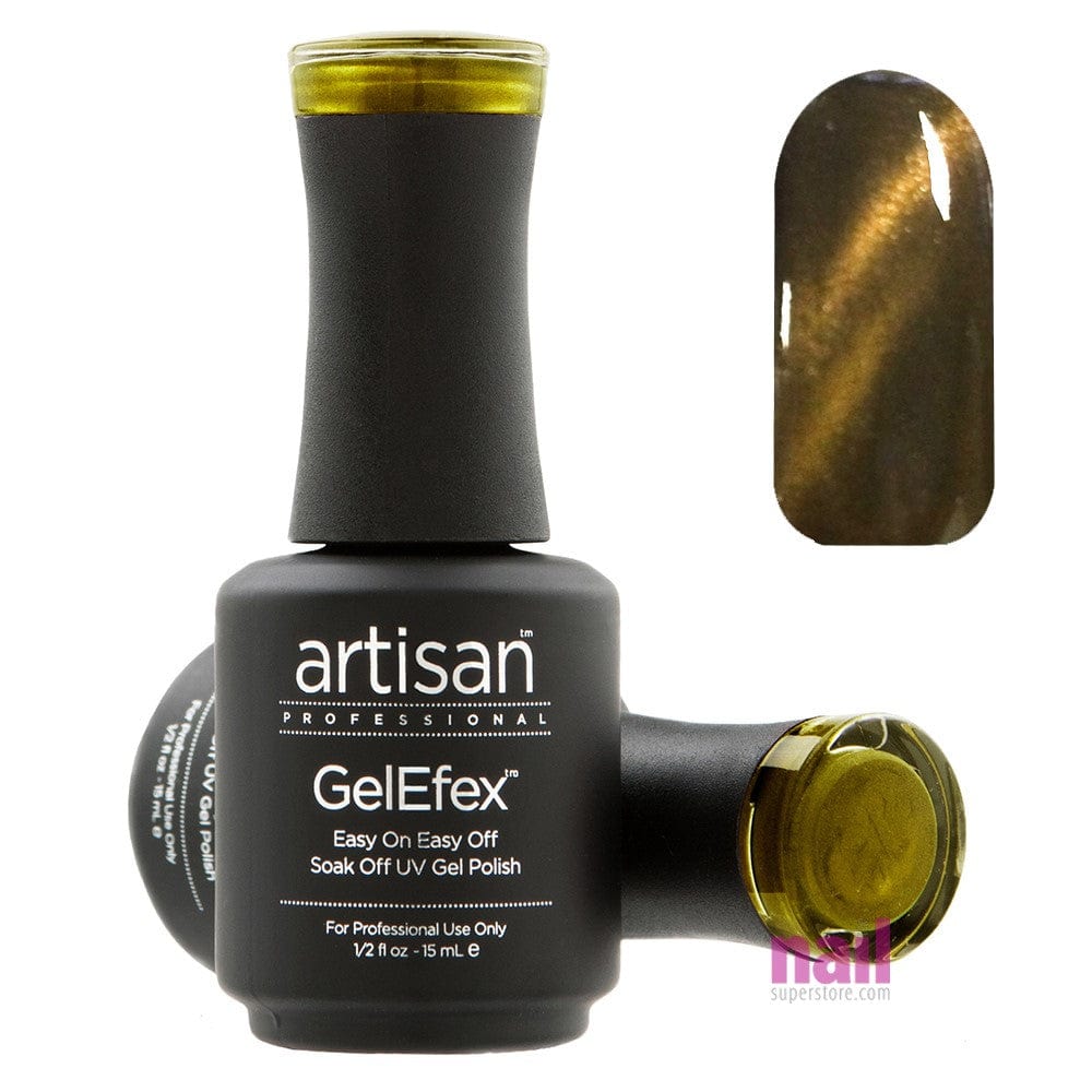 Artisan GelEfex Magnetic Cat Eye Gel Nail Polish | AKA Gold Glamour – 0.5 oz