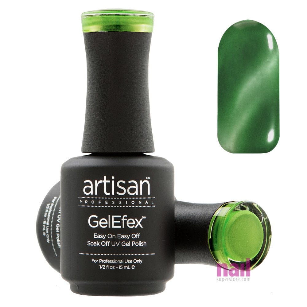 Artisan GelEfex Magnetic Cat Eye Gel Nail Polish | Green Radiance – 0.5 oz
