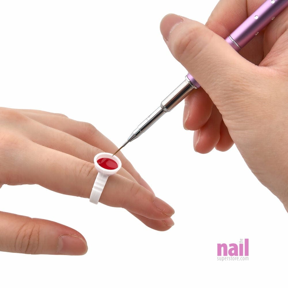 Disposable Plastic Ring for Nail Art, Eyelash Glue, Tatoo Ink | 1 Slot – Pack of 20 pcs
